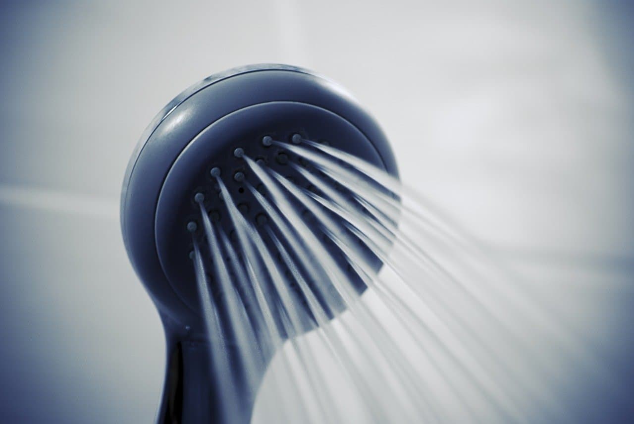 shower head spraying water